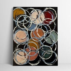Chaotic Harmony - Modern Abstract Circle Painting 11x14 | Colorful Geometric